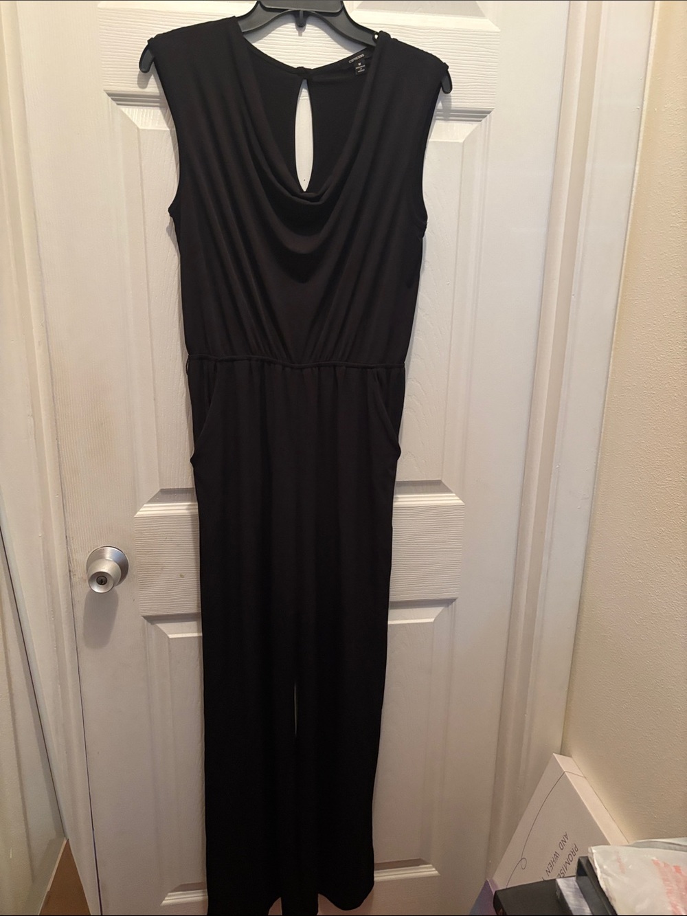 Espresso Black Maxi Jumpsuit with Keyhole Back (no belt) otherwise like new